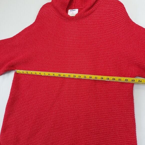 Old Navy Chunky Hooded Tunic Sweater Pull Over Women XL Red Long Sleeve - Picture 7 of 13